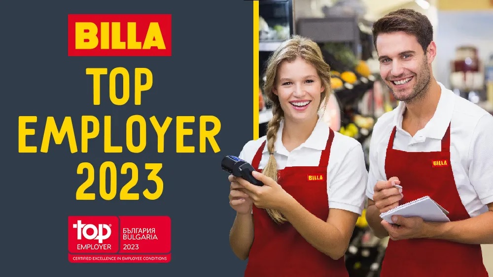 BILLA България е сертифицирана за TOP Employer 2023